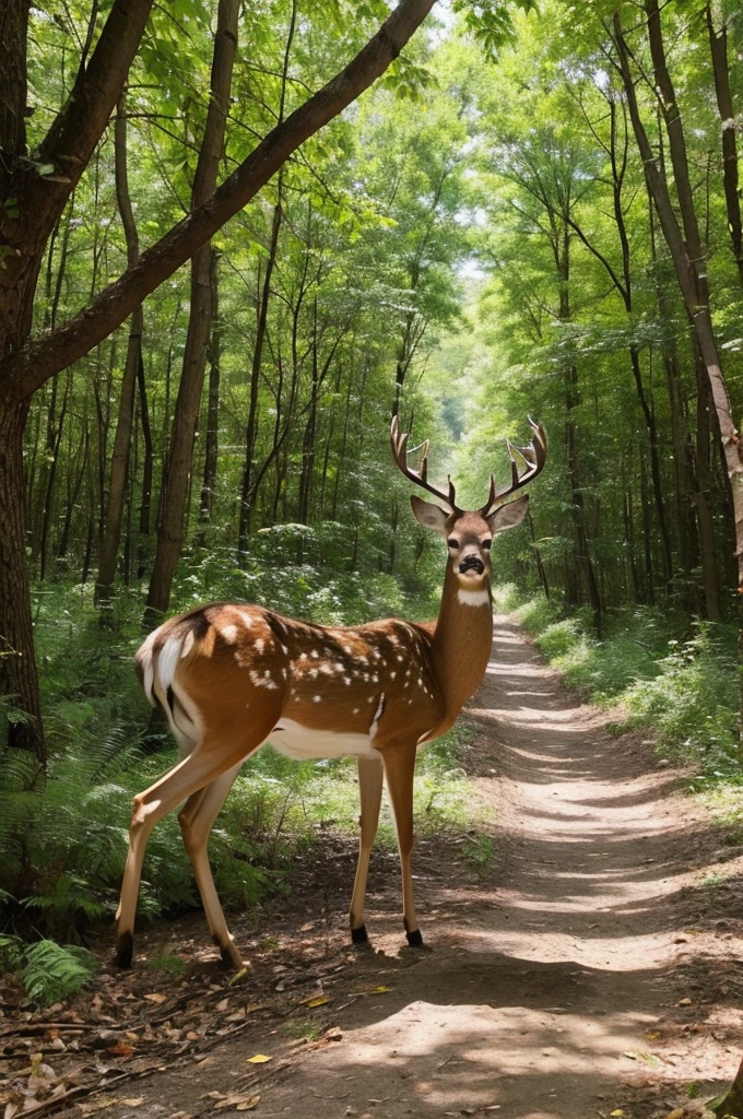 Deer that blends into the forest、Deer become part of the forest、Deer in a tree