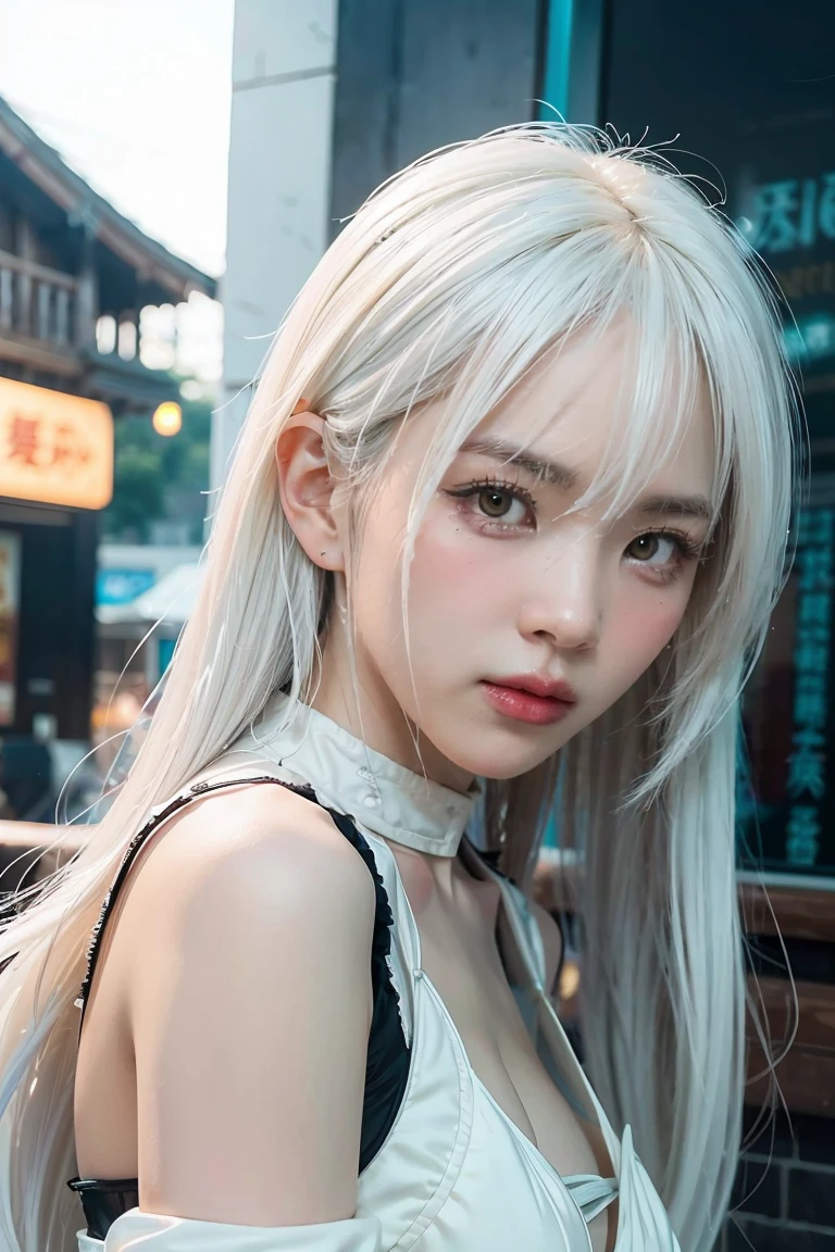 1girl, a close up of a woman with white hair and a white mask, beautiful character painting, guweiz, artwork in the style of guweiz, white haired deity, by Yang J, epic exquisite character art, stunning character art, by Fan Qi, by Wuzhun Shifan, guweiz on pixiv artstation
