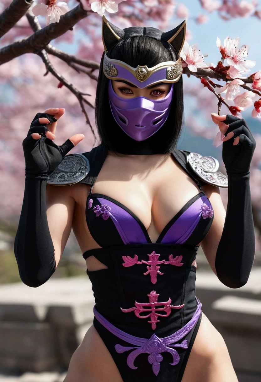 High quality photo, ultra realistic, 8k, game character (MORTAL KOMBAT)), ((Mileena wearing demonic mask)), super beautiful with angry expression, purple micro swimsuit costume showing half of her pussy, photo taken close up, hands normal, detailed fingers, masterpiece, (realistic 8k, photo-realistic: 1.37), realistic detailed, 1 girl, long hair: 1.5, black hair: 1.2, glowing red eyes: 1.5, erotic, semi-nude, glowing eyes, ((Mileena from Deadly Game kombat)), ninja wearing demonic mask, weapons, kimono, dress, purple warrior micro swimsuit, semi-nude, ((mortal kombat)), large and long breasts , gigantic long pointy mommies showing, fighting pose spreading legs, legs open showing pubic hair, body
flexible, curved body, serene look, temple, meditation, apocalyptic, (Ninja Mask), eyes to the sky, (pubic hair coming out of the thong, salts stuck in the ass, micro panties stuck in the private parts, pornography), demonic mask, reflection, (photo background: shows clear moon, moon, cherry blossom), she wears sai weapons in her hands, sexy ninja hot body, porn