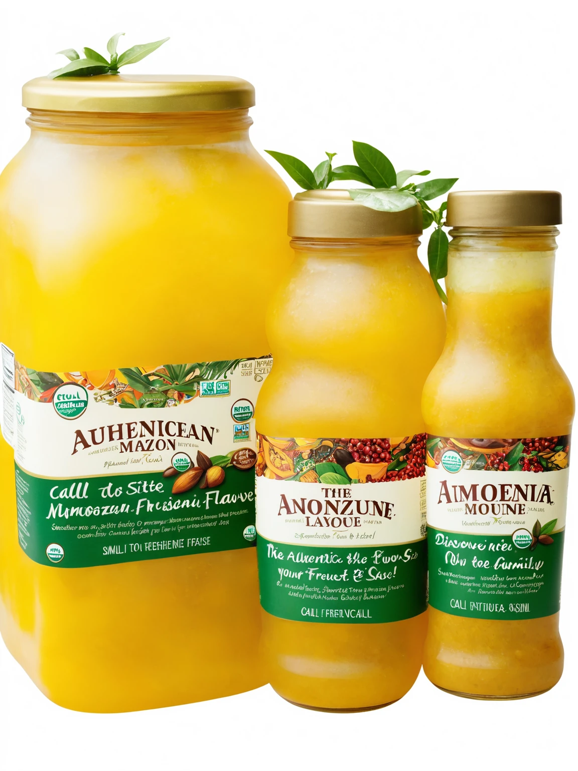 Main Text:
"The authentic Amazonian flavor, now in two sizes!"
Secondary Text:
"Choose the perfect size for you:
Great to share with family.
Small to carry everywhere."
Call to Action:
"Discover your favorite and experience natural freshness."