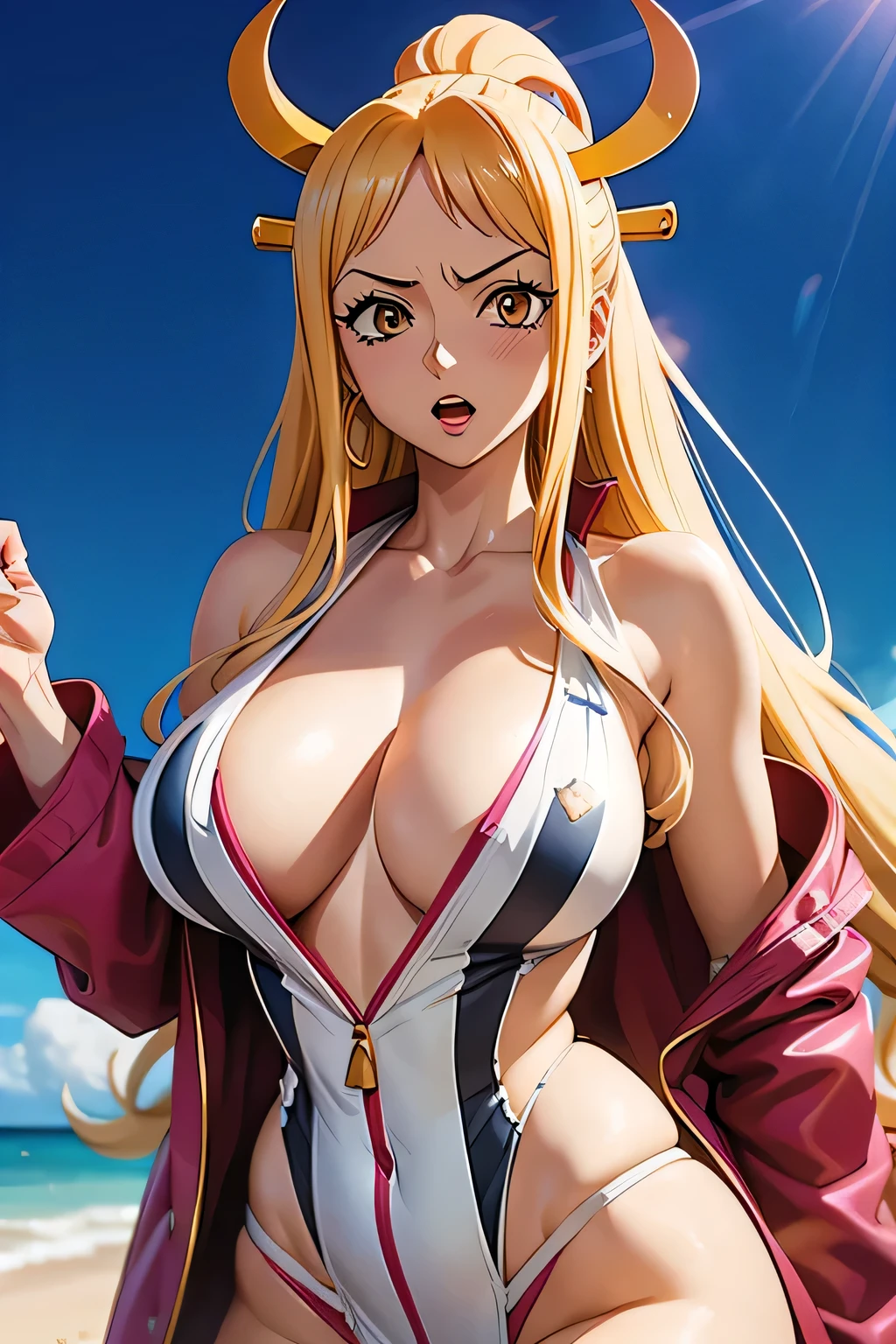 Yamato from one piece very beautiful and take off her clothes please