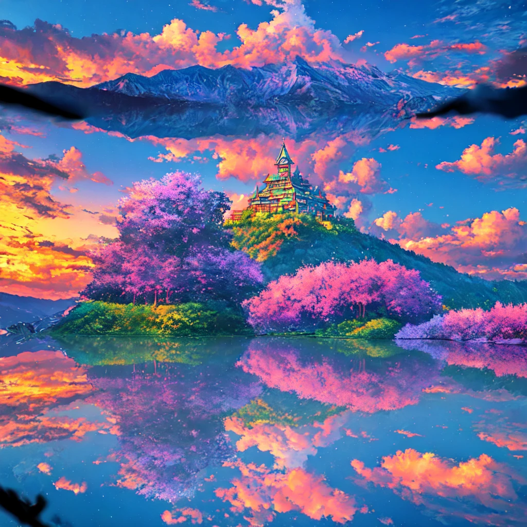 Masterpiece, ultra detailed, beautiful,Super Saturation, anime style, arcadia , mysterious island, landscape,