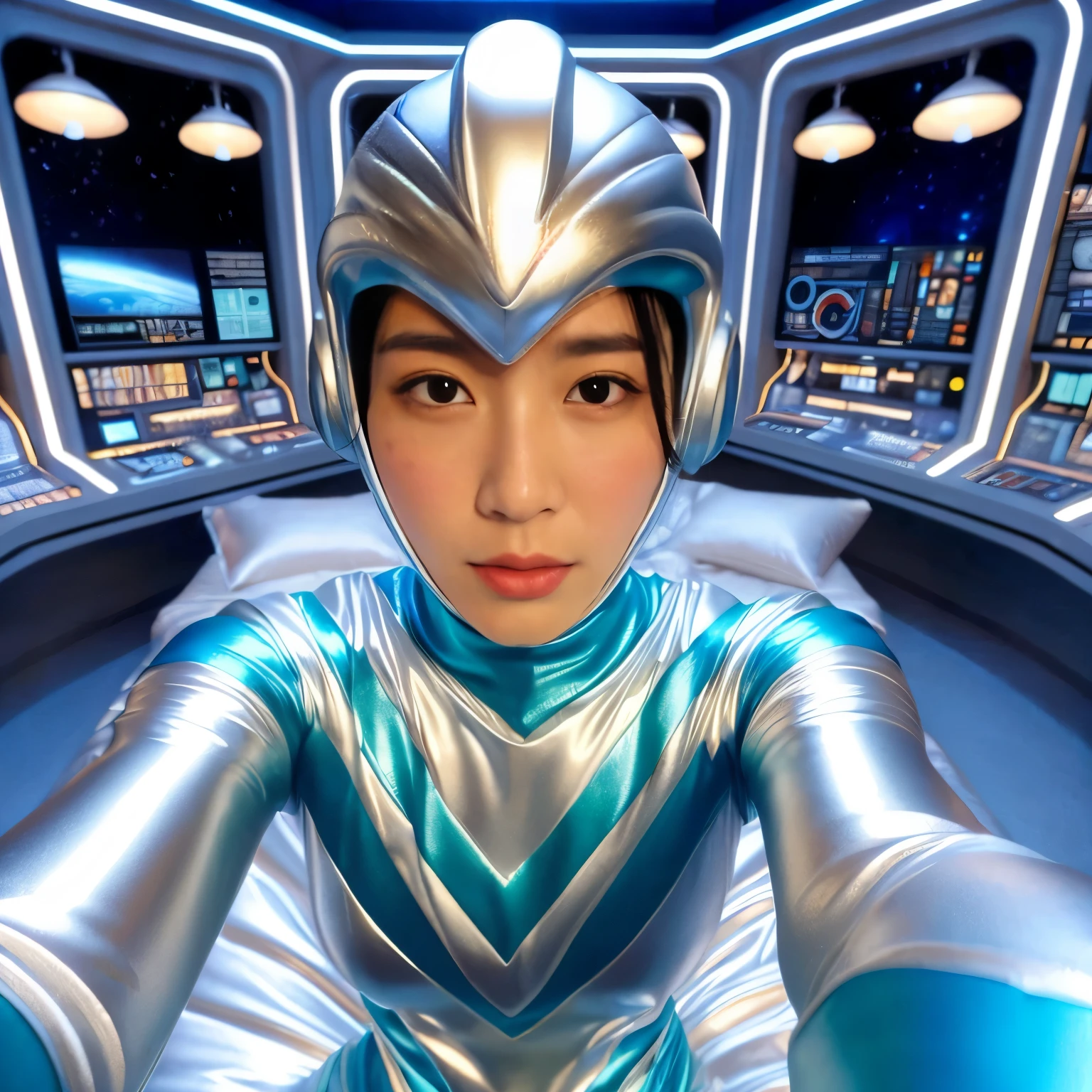 best image quality、Super high resolution、(realism:1.4)、Korean beauty star、The most beautiful KPOP star、horny face、Horny Korean makeup、erotic expression、A body that makes you want to touch it、erotic photos、((Realistic shiny satin fabric texture、High-gloss stretch satin fabric that is smooth and smooth to the touch.、The drape of the curved part of the shiny satin fabric、strong shiny costume、The smooth and beautiful quality and luster of the costumes、A shiny costume made of high-quality satin fabric with high density.、Smooth to the touch oil light liang ultra-class battleship skin coat COS、Super SentaiWomen&HeroineSuit、Texture of costumes that satin fetishists respond to、Thin, glossy stretch satin fabric)),8K photo quality