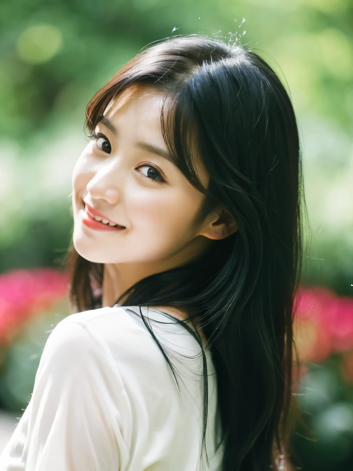 arafed woman with long black hair and a white shirt, jaeyeon nam, lee ji-eun, lee ji - eun, lalisa manobal, bae suzy, hwang se - on, park ji-min, cute korean actress, portrait of female korean idol, chiho, kimi takemura, heonhwa choe