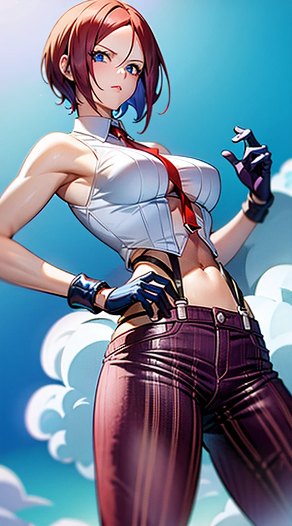 Blue mary sexy kof female character without bra 