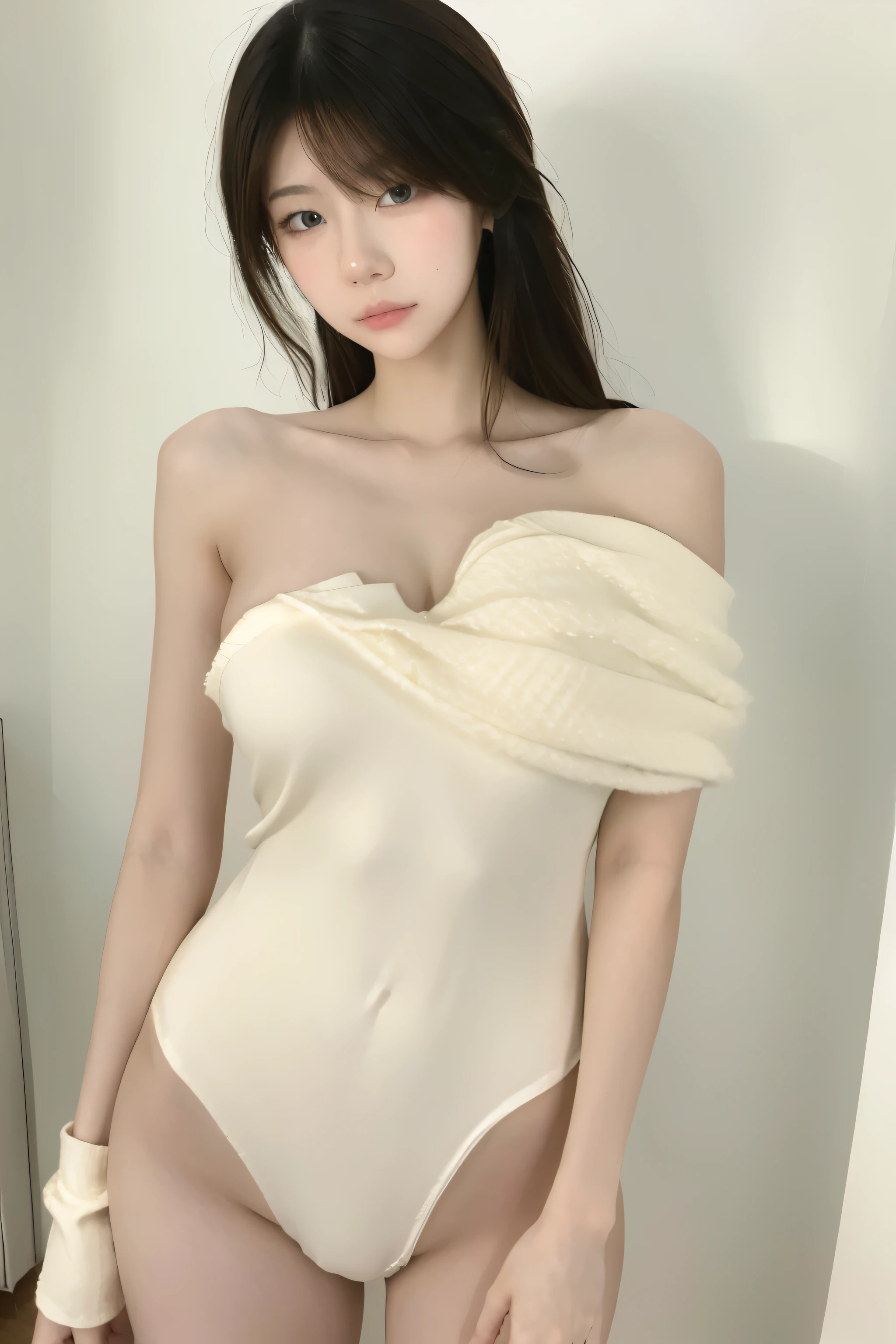 Beautiful woman with perfect body:1.4,Prominent cleavage,Layered Hairstyle,Highly detailed face and skin textures,Double eyelids,Skin Whitening,Long hair,Whitened long legs,Half chest wedding dress,Pink Long Hair