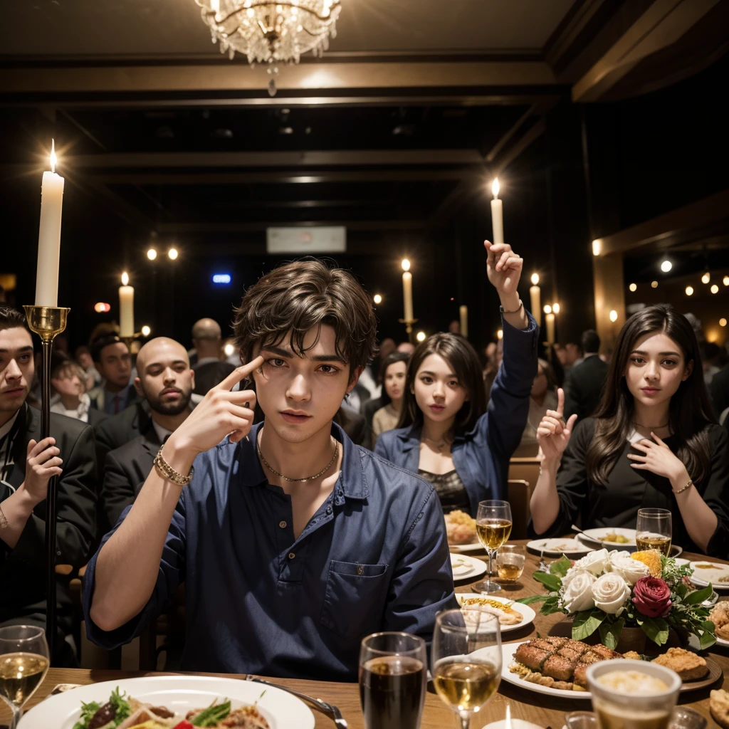 A final scene of the host and guests celebrating together, highlighting the parable's message.