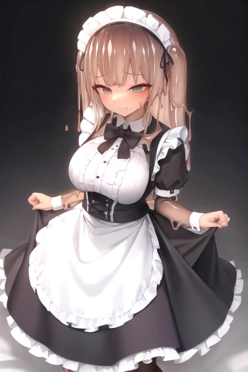 (masterpiece:1.37), Highest quality, (Very detailed:1.37), (One Girl:1.5), woman, (mature:1.5), (Adult:1.5), Hair Ribbon,Earrings, Maid clothes， pantyhose, (Pelvic Curtain:1.5), (Very detailed eyes:1.37), (get wet:2.0), despair, (Are standing:1.5), Embarrassing, humiliation, blush, anger, cherry blossoms, garden, (Golden Hour:1.5), whole body, (Crossing your legs:1.5), From above