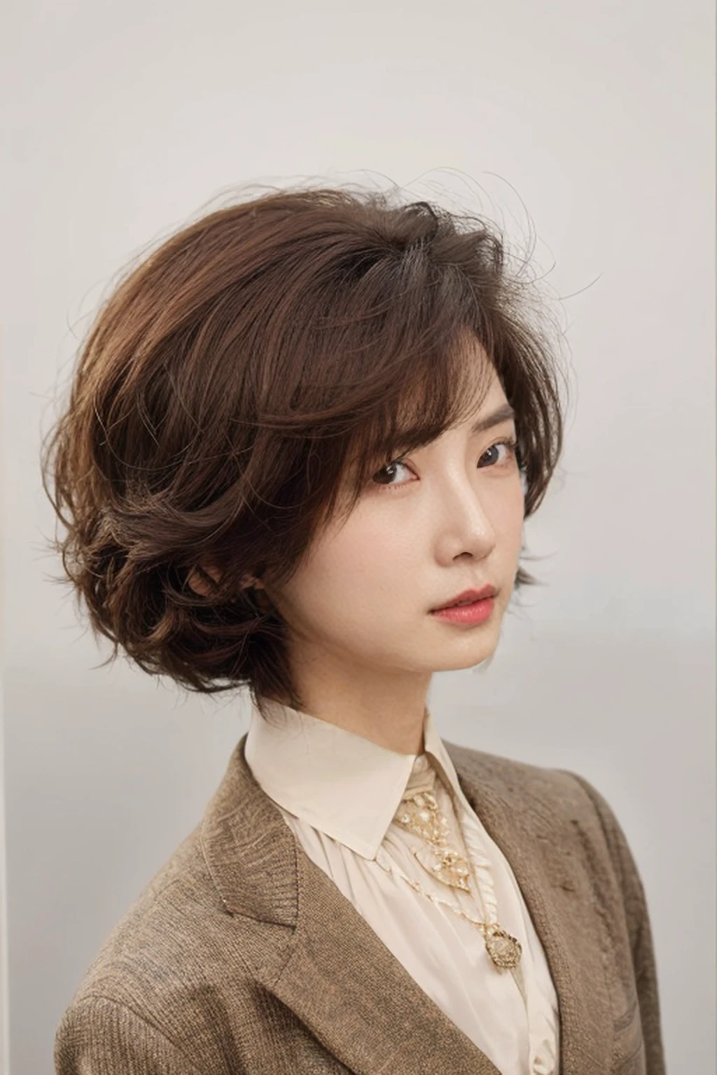 Best Quality, 8k, Masterpiece, (Portrait: 1.3), (photo realistic:1.4), (hyper realistic:1.4), Sharp Focus, looking at viewer, (smoother lighting:1.1), (increase cinematic lighting quality:0.9), realistic lighting, backlighting, light on face, ray trace, (brightening light:1.2), (Increase quality:1.4), sharp detail, (best quality real texture skin:1.4), finely detailed eyes, black_eyes, finely detailed face, 30 year old Korean woman