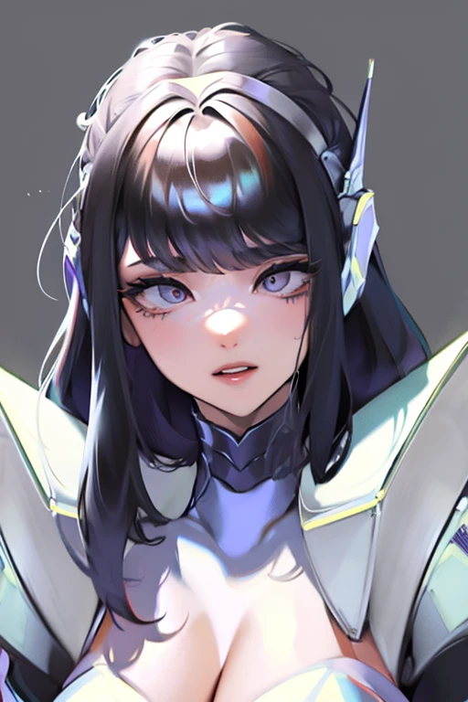 (masterpiece),(Highest quality),(Super detailed),(Best illustrations),(Best Shadow),(Absurd),(Detailed Background),(so beautiful), 16K, 8K, 4K,(Best Shadow),empty eyes,robotization,woman ,big bust,Robot Joint ,Metal skin,Black Suit,long hair,a black suit that covers the whole body,robot raiden shogun ,cyber suit