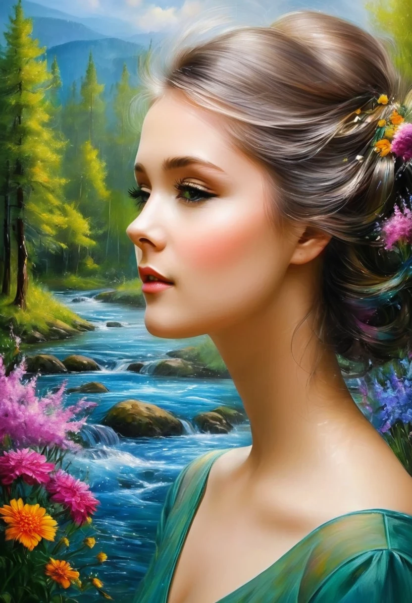 she used to have dreams of art she saw paintings real pictures but all in art , The details of his paintings were artistic. The beautiful, defined colors were seen in three dimensions. ,The colors were beautiful and detailed, colors that existed on earth, in some paintings the wind appeared, movement could be seen in the trees and flowers, beautiful landscapes in the paintings, the flowers look so real that the wind creates them, the main flowers had blurred its background so that the best forests and the best rivers come together for these places of art the style is totally artistic but very real everything looks so real use the composition rules for the most important things 24k the background looks blurry To highlight the main subject, the light uses the latest prom techniques. The volume in the shadows is impressive. The movement seen in the flowers is so attractive.