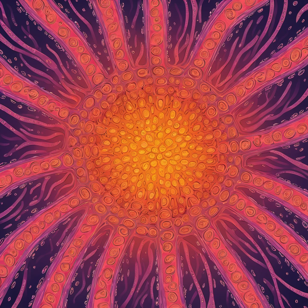 tentacles within in microscopic art style
