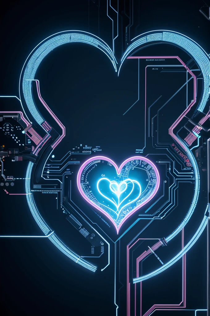 Heart formed by electronic circuit 