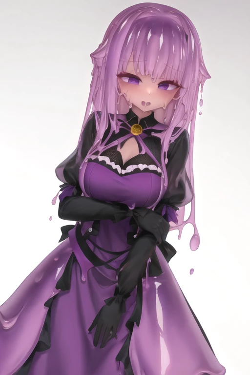 Waifu slime, grande bust, wide, dress, purple, adulta 