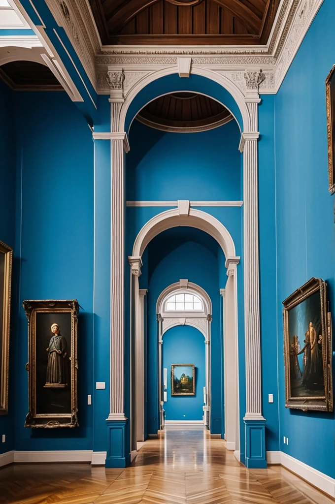 Scenery
Blue
Inside
Museum
Wide 
Neck 
Arts