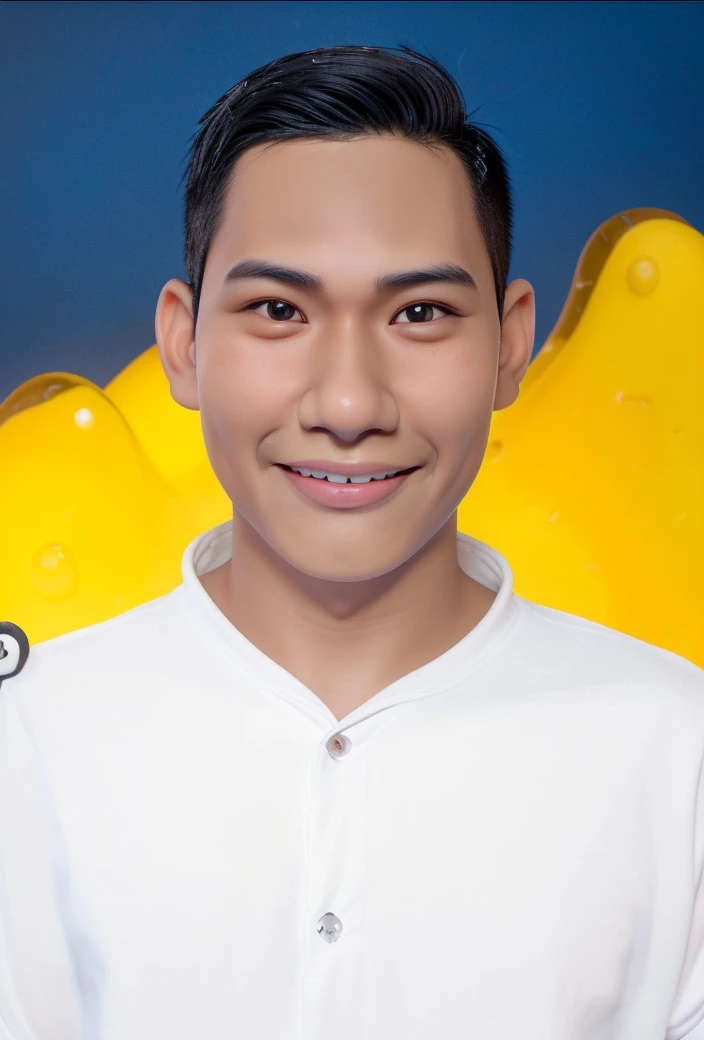 Hyperrealistic 3D Cartoon style character Disney caricature. 18 year old Indonesian man, ideal body, neat black hair, wearing a black shirt.
smiling at the camera with hands in ready position, gray background. Use soft photography lighting. Hair lighting, top lighting, side lighting, high quality photos, UHD, 16K