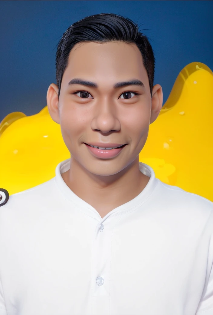 Hyperrealistic 3D Cartoon style character Disney caricature. 18 year old Indonesian man, ideal body, neat black hair, wearing a black shirt.
smiling at the camera with hands in ready position, gray background. Use soft photography lighting. Hair lighting, top lighting, side lighting, high quality photos, UHD, 16K