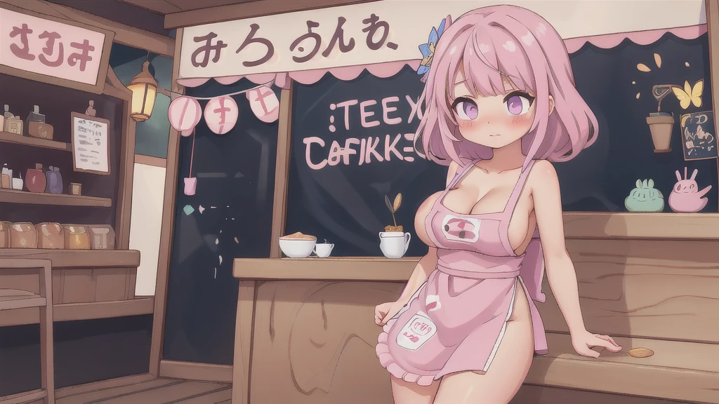 machi01
blue eyes, ponytail, pink hair, purple hair,ponytail , empty eyes , large breasts, nipple, , Peeing, lactation, projectile lactation, Sweets shop, frozen, wet, crying ,, Naked, , (1girl) ,solo