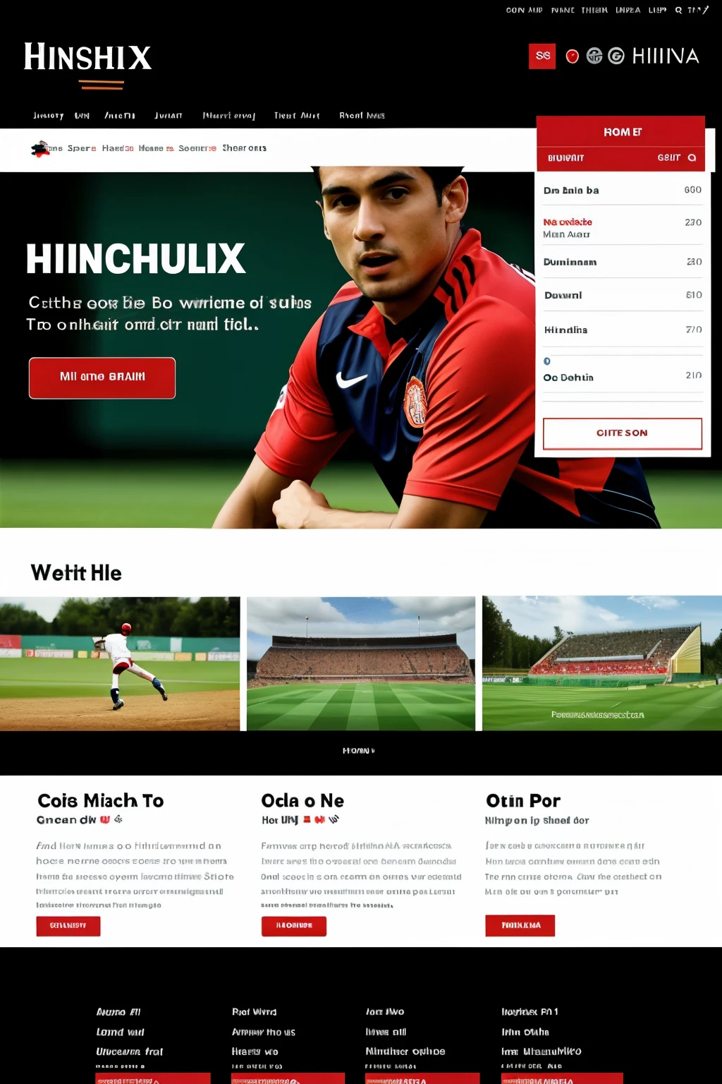 betting home page with name "hinchasplus"