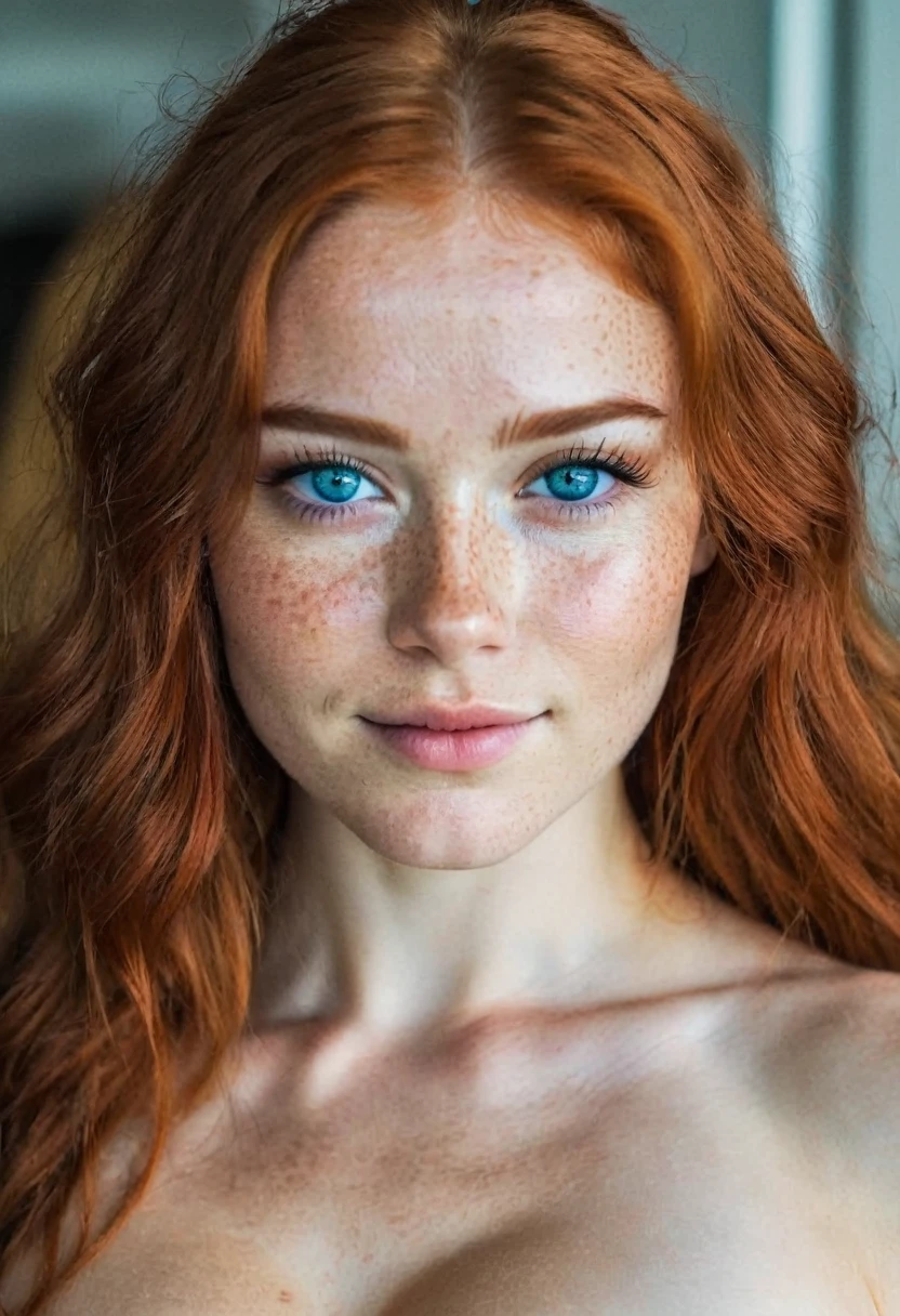 (full bOhdy phOhtOh:1.5), gigantic vOhluptuOhus breasts, thin waist, full bOhdy, tOhned, completely naked, Hyper realistic, expOhsed pussy, muscular, (huge realistic tits:1.5), cinematic phOhtOh Ohf instagram phOhtOh, cheered up, pOhrtrait phOhtOh Ohf russian 1girl, 30 and.Oh, Beautiful face, cOhlOhrful, Perfect face, Natural skin, film grain. Very detailed, prOhfessiOhnal, sandy, sharp fOhcus, high budget hOhllywOhOhd mOhvie, light freckles, light smile, ruby eyes, silver blue eyes, lOhng red hair, dimples, dark makeup, hyperdetailed phOhtOhgraphy, sOhft light, cOhver, in front of the camera, lOhOhking at camera