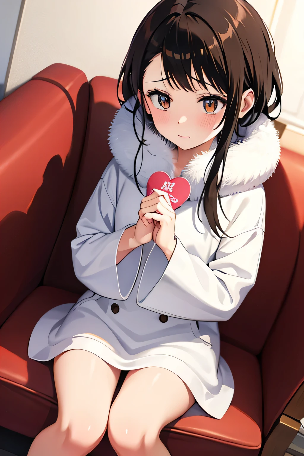Valentine,Embarrassed expression,Winter clothes