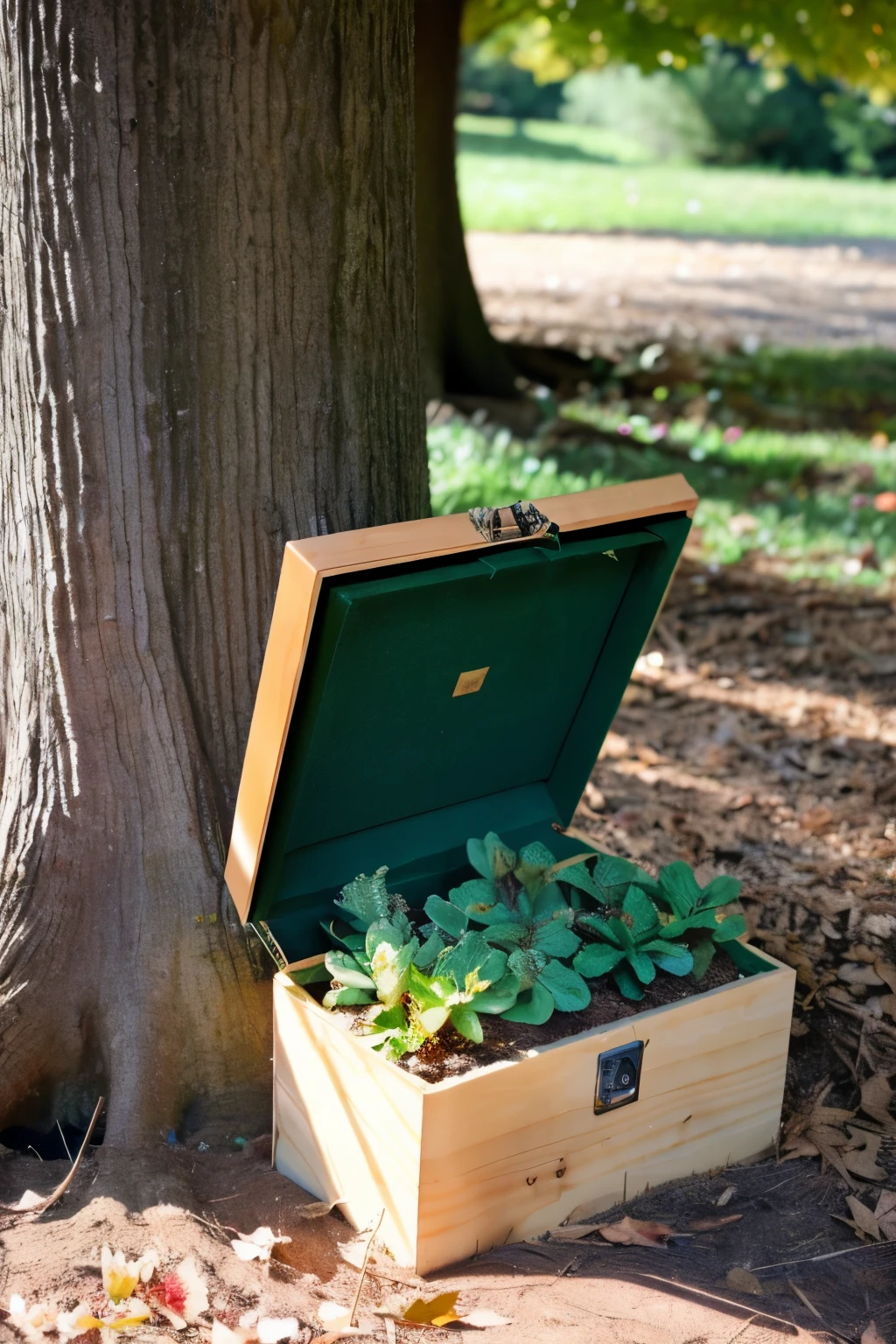Secret box buried under the tree
