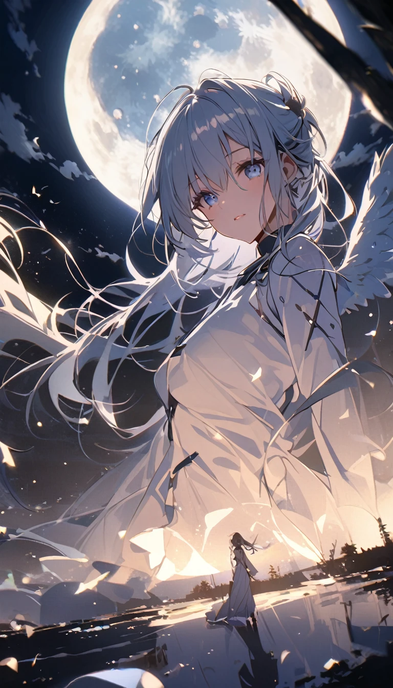 angel, moon, moonlight, 8ก