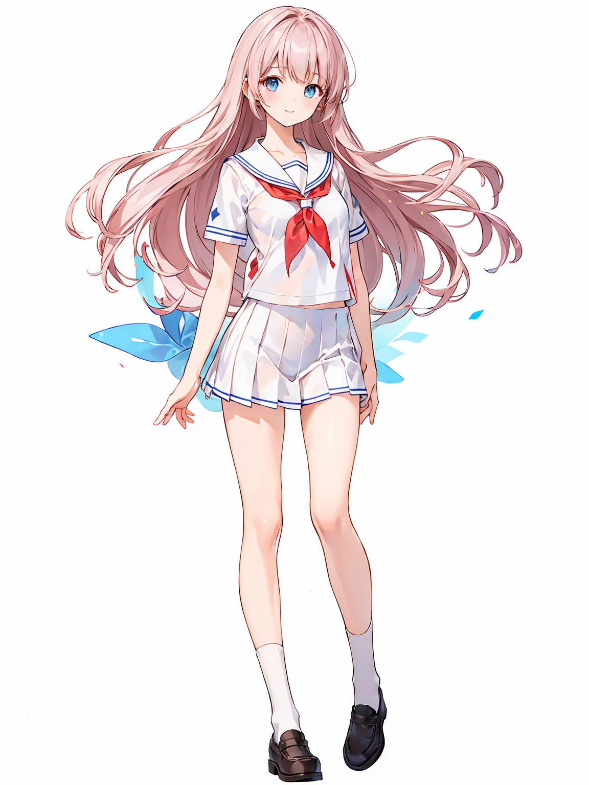 Full body ,dynamic Standing ,(realistic:1.37)、1 girl, cute, , smile, Look at the viewer., sailor suit, Seifuku, photograph, realistic, best quality, hired, detailed face, classroom, Detailed background, Diffused light, depth of field, Bokeh, (white background), Transparent background, looking down, ((masterpiece, illustration, best quality)) , (Full body:1.5), Blank white background, (white background), Transparent background, looking down, ((masterpiece, illustration, best quality))
