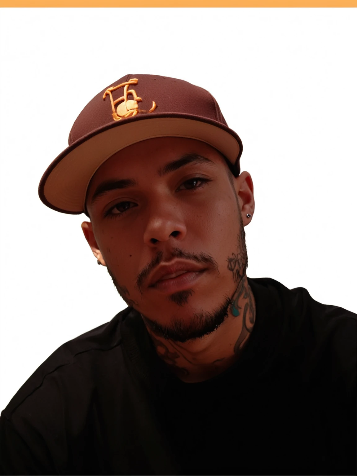 there is a man with a hat, tattoos, street wear. homie, urban, GRAFF