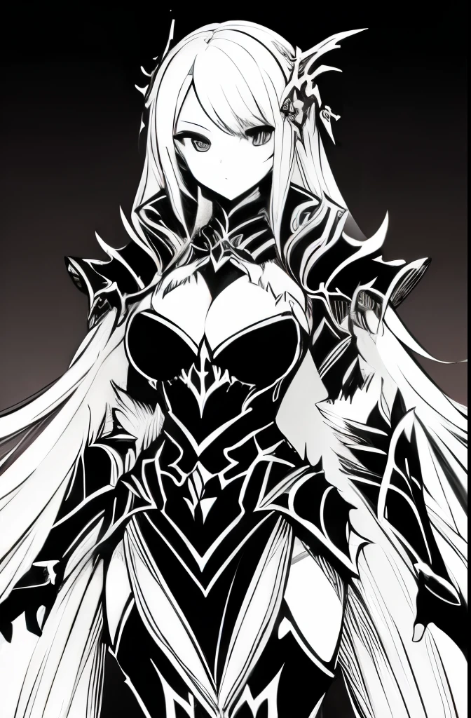 Female sorceress in dark armor
