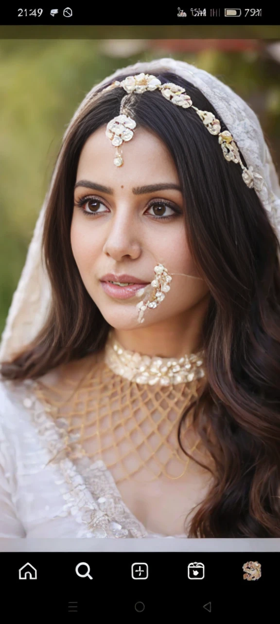 Samantha ruth prabhu,Create a photorealistic image of a middle-class Indian woman standing in a modest living room, wearing a traditional saree with her open pallu dropped (the loose end of the saree dropped) casually over one shoulder. (Expsoing cleavage and navel),The woman should exude a sense of grace and simplicity, with her hair neatly tied in a bun adorned with fresh jasmine flowers. Her expression should be serene yet confident, as she goes about her daily routine with quiet dignity. The room should be furnished modestly, with simple wooden furniture and decorative touches that reflect the warmth and homeliness of a typical middle-class Indian household