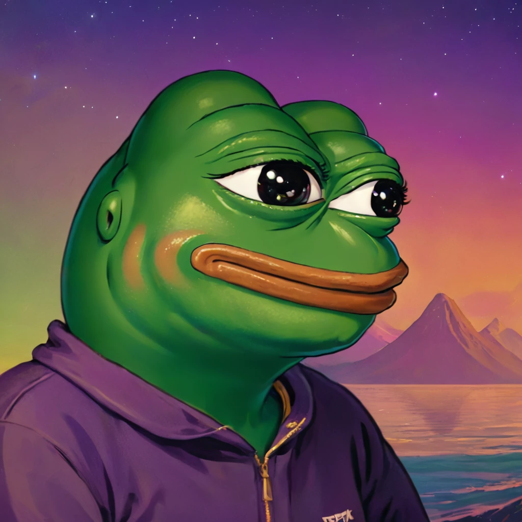 pepe the frog, meme, cartoon frog, cute, funny, green frog, humorous, internet meme, digital art, 4k, high quality, detailed, vibrant colors, whimsical, photorealistic, digital illustration, stylized, pop art, colorful, expressive, dynamic pose, humorous expression, meme culture