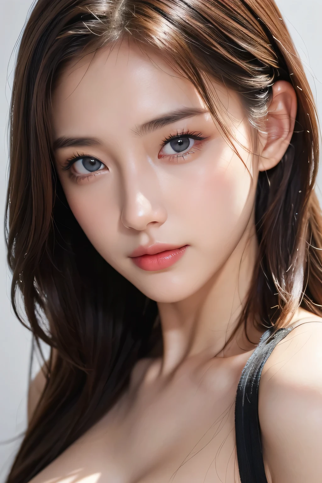 ((Best quality, 8k, Masterpiece :1.3)), Sharp focus :1.2, A pretty girl 24 years old with perfect figure :1.4, Slender abs :1.3, Raw photography、超A high resolution, full body, Best Quality, Ultra High Definition, (Photorealistic:1.4), Detailed Photo, Smiling, Sexy, Facing Camera, Close-up (Masterpiece: 1.3), (8K, Photorealistic, Best Quality: 1.4), (1girl), Beautiful Face, (Realistic Face),Beautiful Hairstyle, Realistic eyes, beautiful detail eyes, (realistic skin), beautiful skin, (sweater), absurd, attractive, ultra high resolution, ultra realistic, high definition, golden ratio,Good hands、10、high-reaster-piece、highest quality、head:1.3、((Hasselblad photo))、Fine Skin、crisp focus、(Light like a movie)、gentle lighting、Dynamic Ungle、[:(detailed face:1.2):0.2]、 Negative Pro, Highly detailed face and skin texture, Detailed eyes, Double eyelid,huge breasts,masterpiece,super fine eyes,super fine hand, face zoom, perfect makeup,Dynamic Lighting,show nipples naked , detailed breasts

