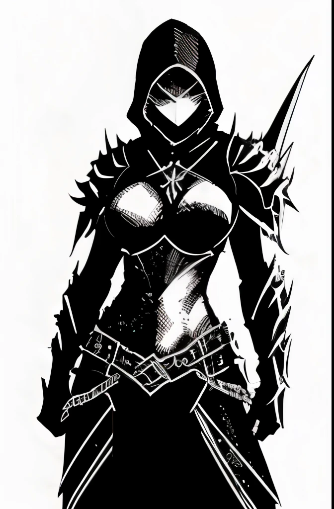 Female assassin in dark armor
