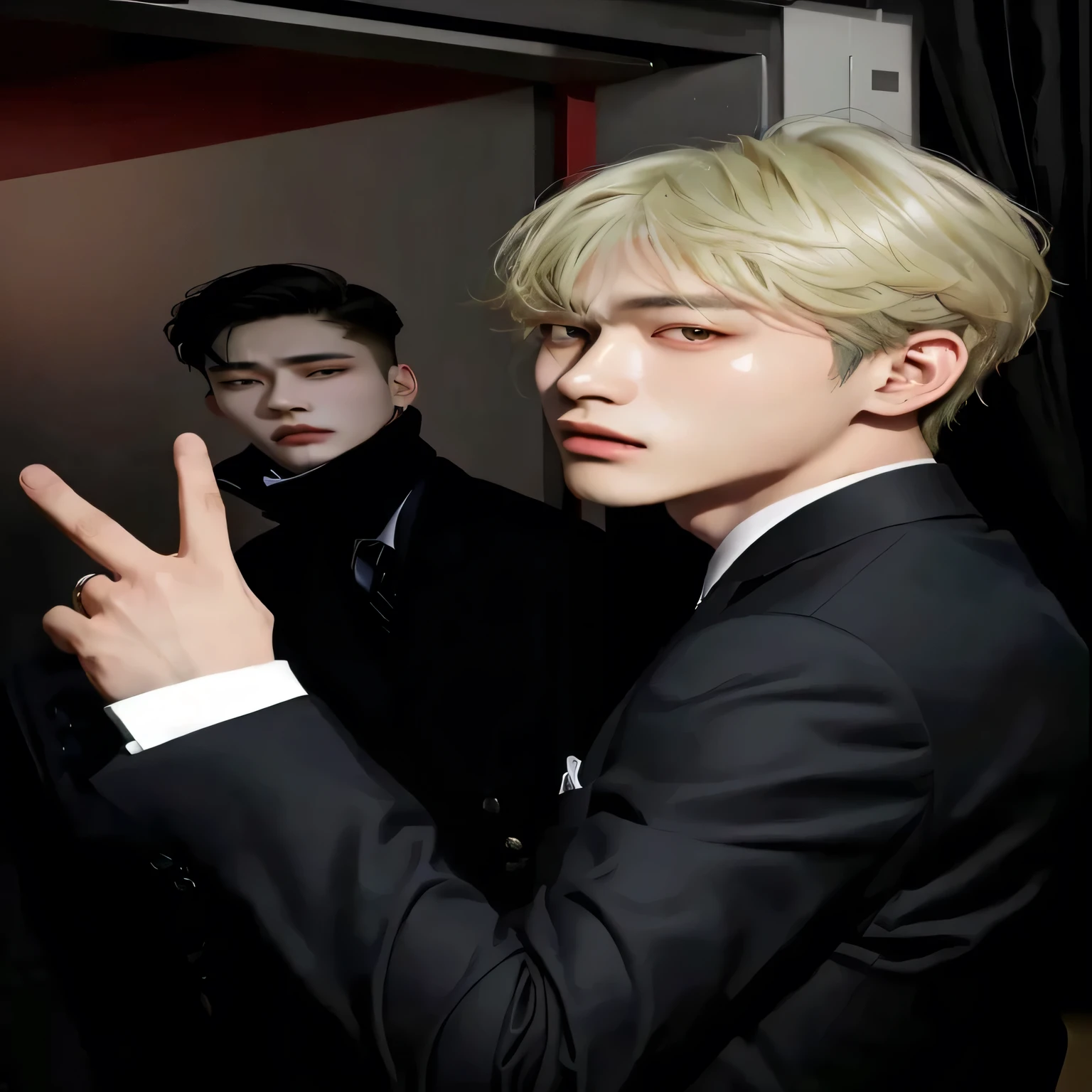 Arafed man in suit and tie standing, Jung Jaehyun, inspired by Yanjun Cheng, & Jeehyung Lee & Oh!, Yanjun Chengt, gunwoo kim y j.dickensson, tumblr, Taejune Kim, alessio albi and shin jeongho, Jimin, stand out