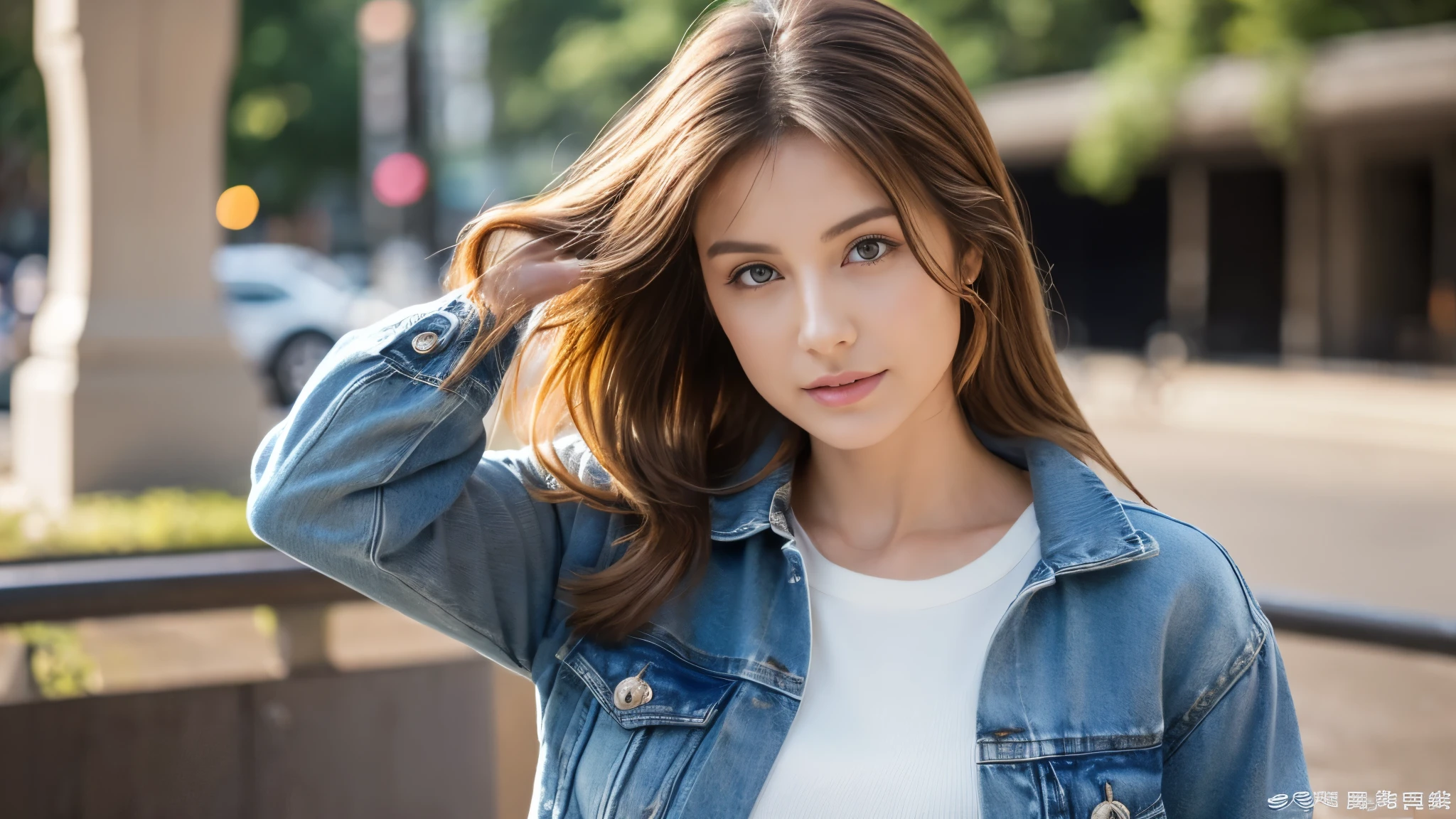 ((top-quality、in 8K、masterpiece:1.3))、foco nítido:1.2、Beautiful woman perfect body:1.4、Slim abs:1.2、((Rob Heyer、straight haired:1.2))、(Gray knitwear、denim:1.1)、(Sateen、a street:1.2)、wetbody:1.5、Three-dimensional texture、A detailed eye、Brown hair、Very shiny hair、posterior view、Hair quality improvement