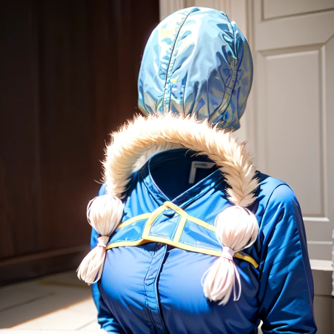 Blue dress (invisible, no humans, Headless, Faceless:1.5), cute big breasts, Ridiculous, High resolution, Super detailed, clothing details