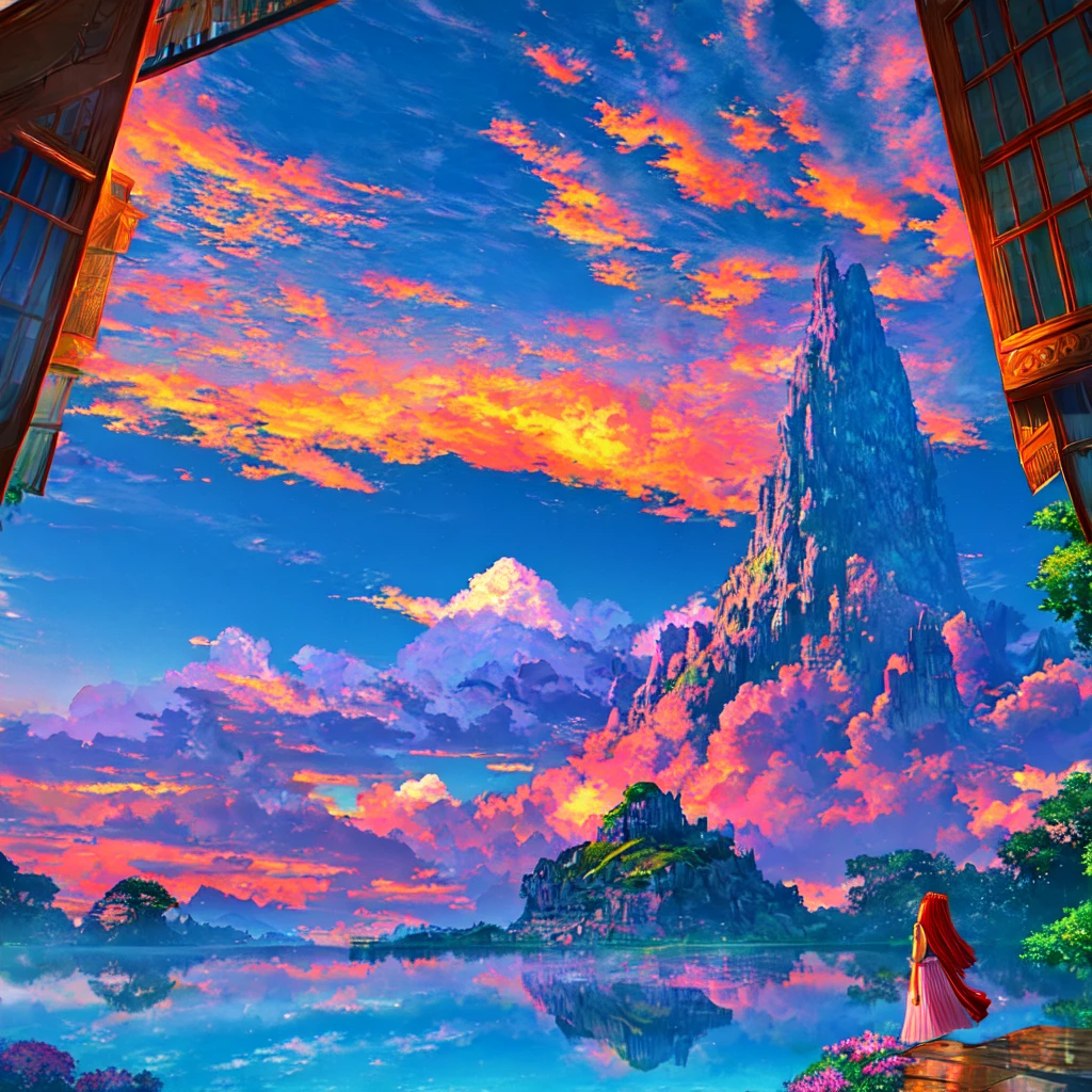 Masterpiece, ultra detailed, beautiful,Super Saturation, anime style, arcadia , mysterious island, landscape,