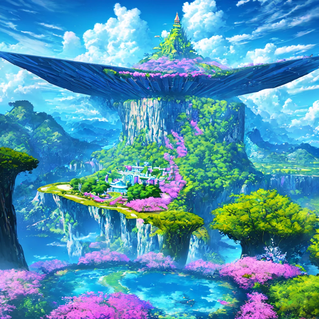 Masterpiece, ultra detailed, beautiful,Super Saturation, anime style, arcadia , mysterious island, landscape,