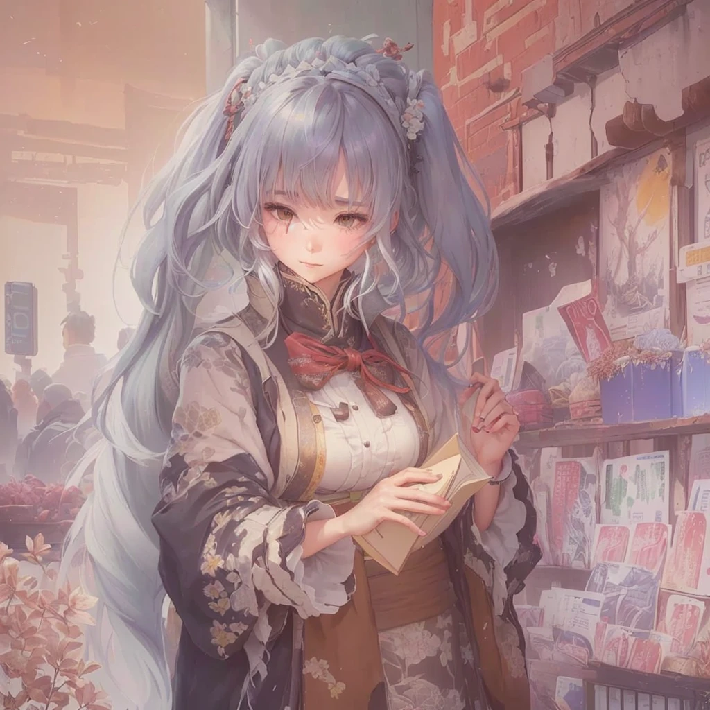 Anime girl in a store with a book in her hands, Anime Style 4k, Alchemist Girl, Cyborg Merchant Girl, Lolita Girl, Anime Art Wallpapers 8K, Kantai Collection Style, , Gwayz on pixiv artstation, anime art wallpaper 4k, anime art wallpaper 4k, GweizBlazing flames, fire, crowd, throng, freezing, mother warming her baby.Sry and Cityscape in the Early Meiji Era After the Meiji Restoration, Japan underwent rapid modernization and civilization. Consequently, many changes and reforms occurred. Below is a detailed explanation of the scenery, appearance of the poor, occupations, and cityscapes in the early Meiji period (1868 to the early 1880s). 2. Appearance of the Poor Life for the impoverished and lower classes remained harsh. In particular, in urban areas, people migrated from rural areas or unemployed artisans gathered, intensifying competition in the labor market. Many of them struggled with poverty, often residing in slums or around temples. 3. Occupations Meiji early Japan witnessed a diversification of occupations. Traditional agriculture and handicrafts were accompanied by the rise of modern industry and commerce. Particularly in urban areas, factory workers, shop clerks, and transporters increased, giving rise to new professions. However, many in these occupations endured harsh working conditions. 4. Influence of Civilization and Enlightenment During the Meiji era, Western cultural influences spread rapidly. Changes in clothing, dietary habits, and the proliferation of Western-style architecture advanced, especially in urban areas. Conversely, this development posed a threat to traditional culture and lifestyles, resulting in societal upheaval and adaptation challenges. 5. Social Change and Policy Influence While promoting modernization policies, the government also addressed poverty and social issues. Legislation for labor protection and charitable activities to aid the poor were implemented. Nevertheless, living conditions for the impoverished scarcely improved. The early Meiji period marked a rapid transformation in Japan, with complex social landscapes invo