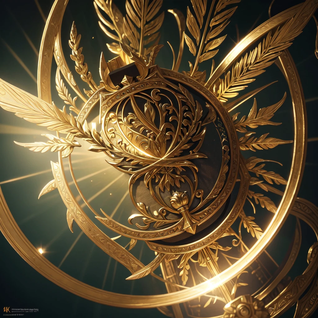 A divine light torch, knowledge, (best quality,4k,8k,highres,masterpiece:1.2),ultra-detailed,(realistic,photorealistic,photo-realistic:1.37),HDR,UHD,studio lighting,ultra-fine painting,sharp focus,physically-based rendering,extreme detail description,professional,vivid colors,bokeh,logo,minimalist,symmetrical,glowing orb,rays of light,ancient tome,quill pen,laurel wreath,gradient background