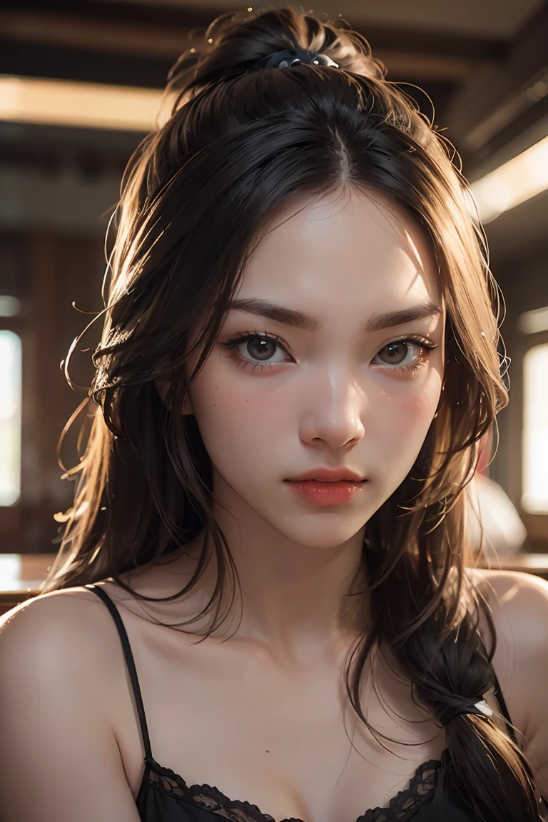 Ultra Detailed Beautiful Girl, with Fierce Lioness, Cinematic, Cinematic Light, Realistic, 3d Rendering, Highly Detailed Face, Highly Detailed, Realistic Appearance, Lifelike, Realistic Girl, Highly Detailed Hair