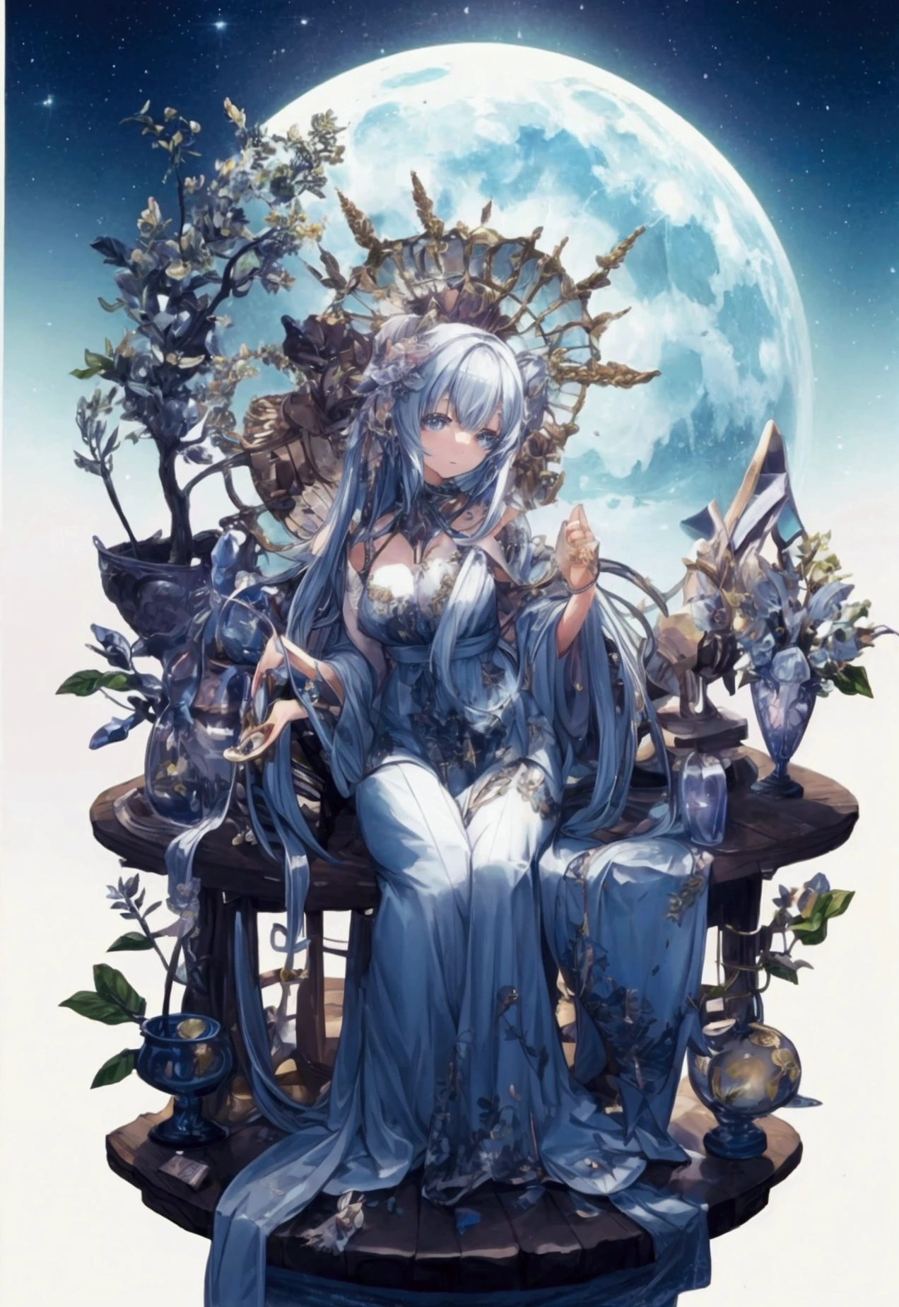 world Tree、moonlight、Moonlit Night、Fantasy、mysteriouasterpiece、Perfect Art、Award-winning works