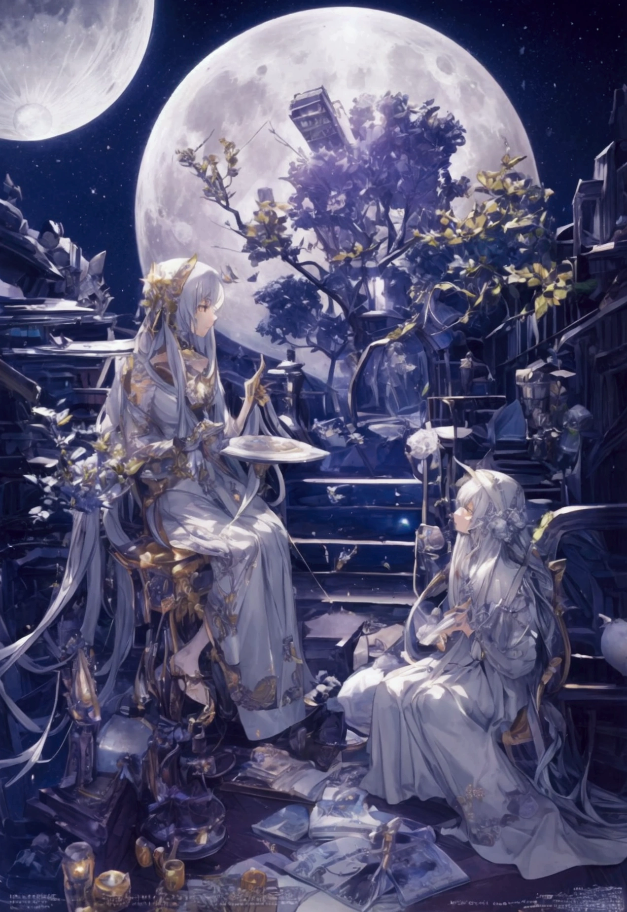 world Tree、moonlight、Moonlit Night、Fantasy、mysteriouasterpiece、Perfect Art、Award-winning works