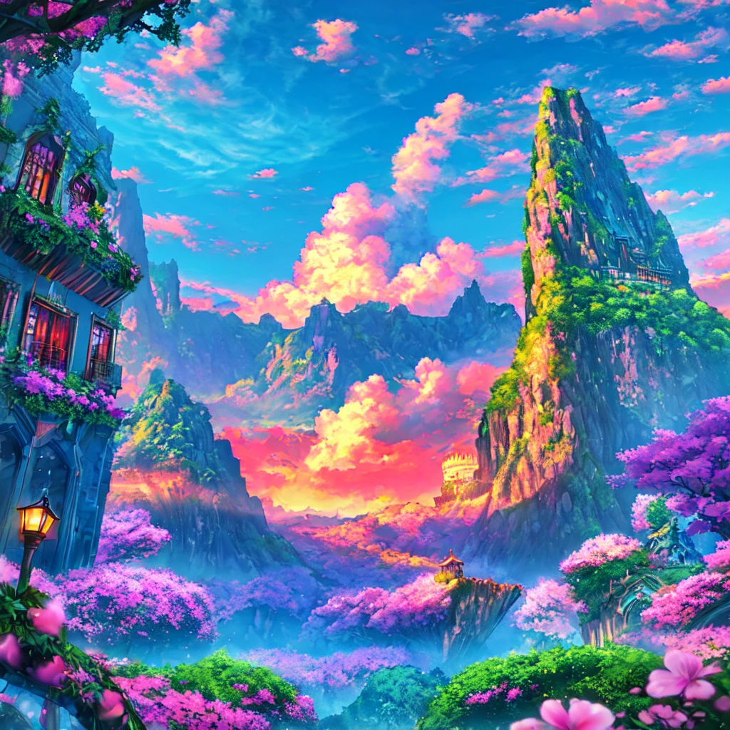 Masterpiece, ultra detailed, beautiful,Super Saturation, anime style, arcadia , mysterious island, landscape,