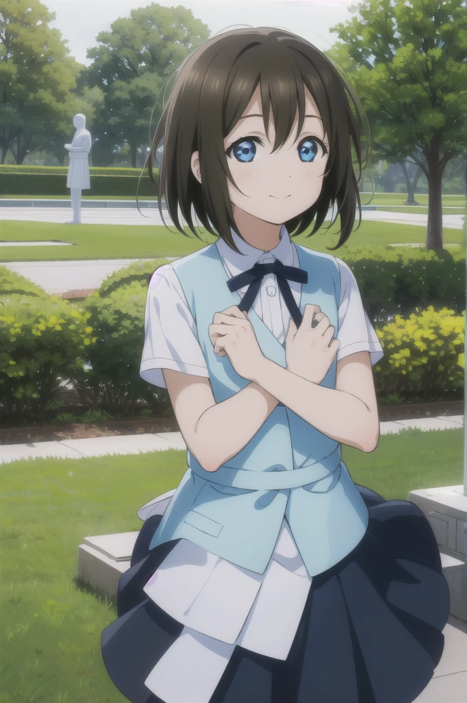 (Highest quality, masterpiece:1.2), (One girl, alone:1.2), cute, smile,  Detailed Background, (View your viewers, alone focus:1.2), Light on the face, null, blue null, Upper Body, sunlight, Lens flare, Depth of written boundary, scenery, Mouth closed,
Osaka Shizuku, Short Hair, short hair, blue eyes, Black Hair, Nijigasaki Gakuen 