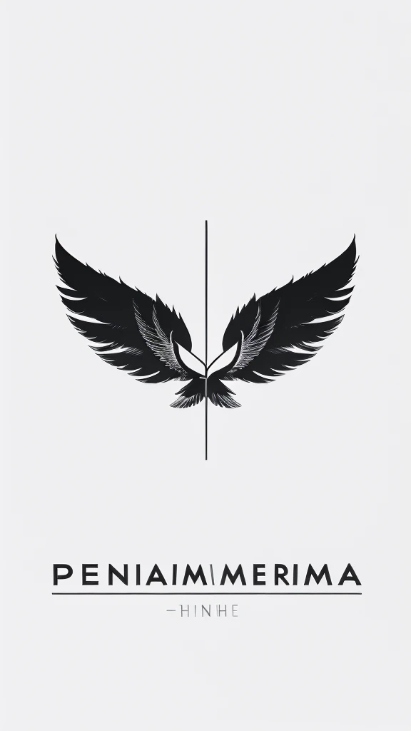 A minimal, modern, simple, cinematic logo design for the brand “Penamemoria". Create a modern, minimalistic, high-quality, masterpiece, fantastic, poetic feather that symbolizes dreams and stories.