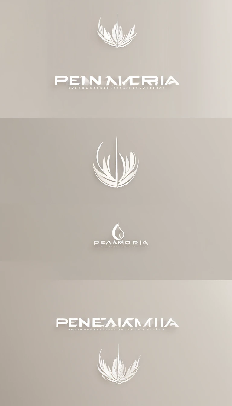 A minimal, modern, simple, cinematic logo design for the brand “Penamemoria". Create a modern, minimalistic, high-quality, logo of a feather that convey a sense of memories and dreams