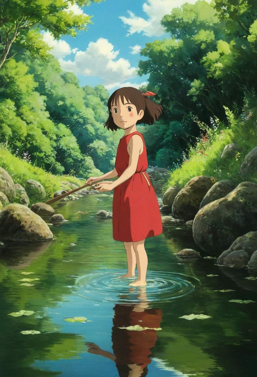 Ghibli　summer 　　 river　play