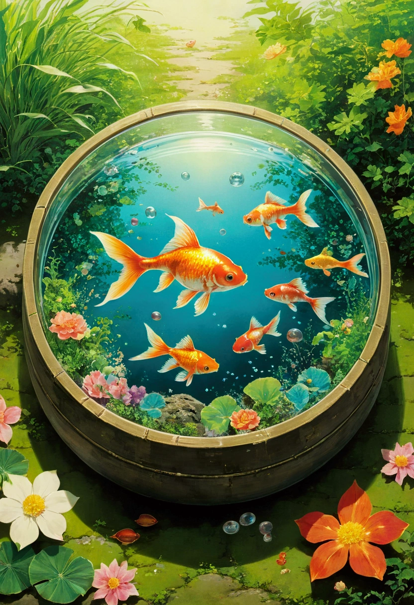 Ghibli　summer 　goldfish bowl　fantasy